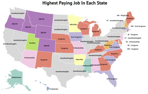 these are the highest and lowest paying jobs in each state for 2018