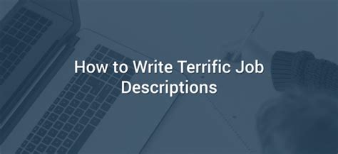 write terrific job descriptions spark hire