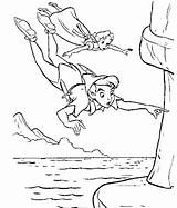 Pan Peter Coloring Pages Wendy Flying Tinkerbell sketch template
