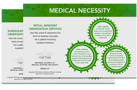 namas medical necessity leveling charts medical auditing compliance