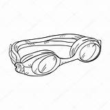 Goggles Swimming Coloring Template Pages sketch template