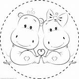 Hippo Coloring Baby Pages Cute Sheets Template Choose Board Print sketch template