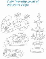 Coloring Navratri Kids Pages Printable Diwali Puja Worship Pdf Open Print  sketch template