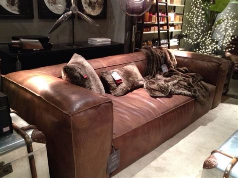 restoration hardware fulham sofa matador nutmeg leather