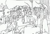 Puntinismo Seurat Tecnica Spiegato Paesaggi Scuolainsoffitta Kandinsky Correlati sketch template