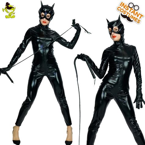 sexy black catwoman costume halloween carnival party cool catwoman role