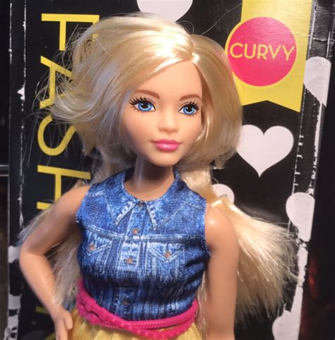 new 2015 mattel barbie curvy blonde hair debox on cardboard