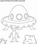 Flying Alien Saucer Its Pdf Open Print  sketch template