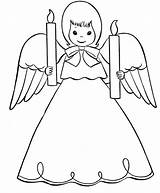 Angels Coloring Cristmas Light Candle Bring Two Loving Holding sketch template