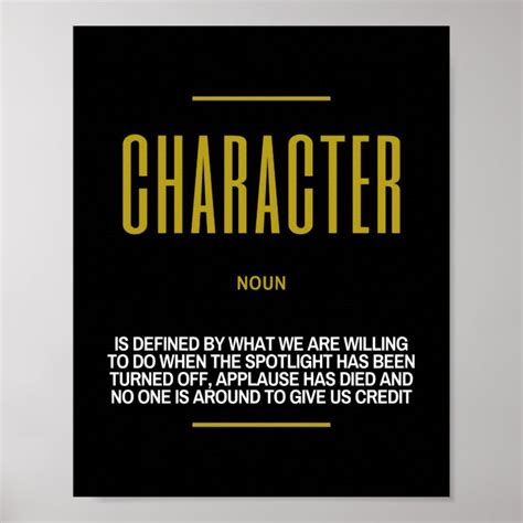 character definition quote poster zazzlecom