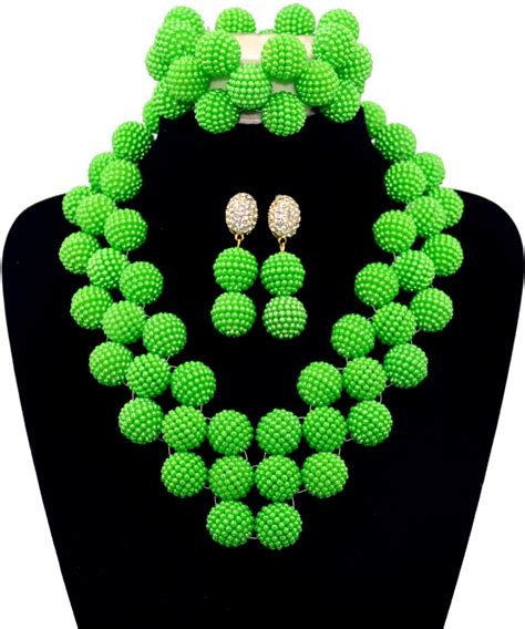 amazing green nigerian wedding african beads jewelry sets crystal beads