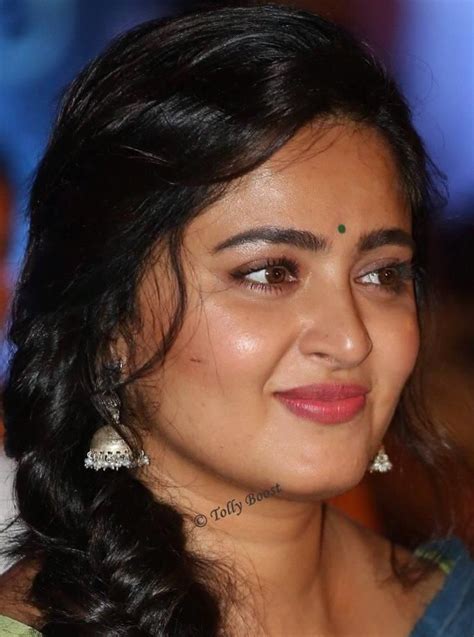 tamil actress anushka shetty beautiful earrings oily face closeup