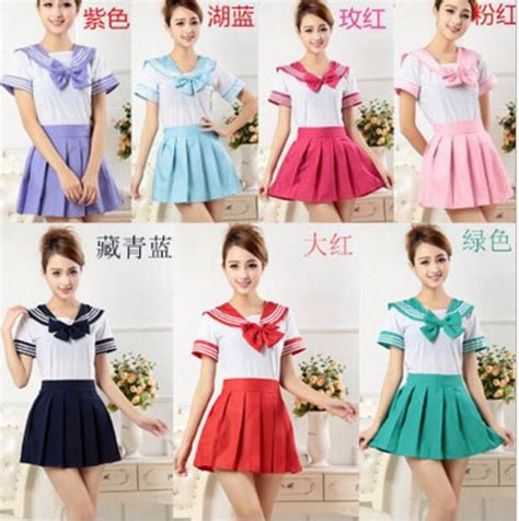 Japanese School Girl Uniform Dress T Shirt Mini Skirt Outfit Sailor