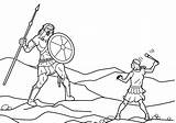 Coloring Pages Goliath David Bible sketch template