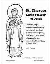 Therese St Lisieux Catholic Coloring Little Flower Jesus Saint Theresa Pages Teresa Prayer Religion Kids Church Teachings Opportunity Visit Single sketch template