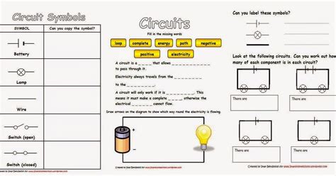 electricity circuits worksheet bundle elementary worksheets simple circuit