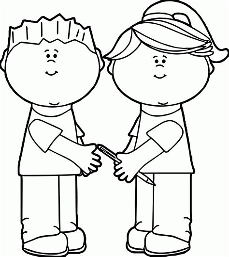 school kids coloring pages clip art library