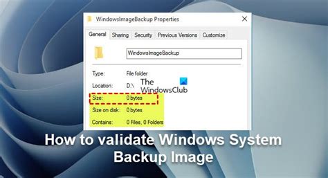 validate windows system backup image