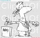Clip Putting Ballot Blindfolded Vote Outline Illustration Cartoon Box Into Man His Rf Royalty Toonaday sketch template