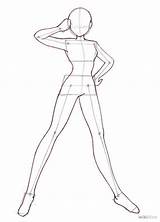 Anime Body Drawing Draw Templates Bodies Getdrawings Step sketch template