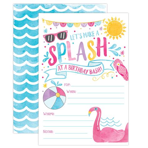 buy girl pool party birthday invitations summer pool party bash