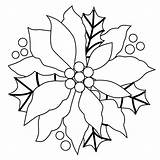 Poinsettia Printable Coloring Pattern sketch template