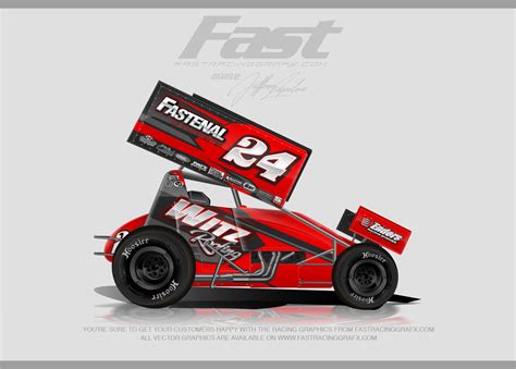 dirt sprint car template fast racing grafx