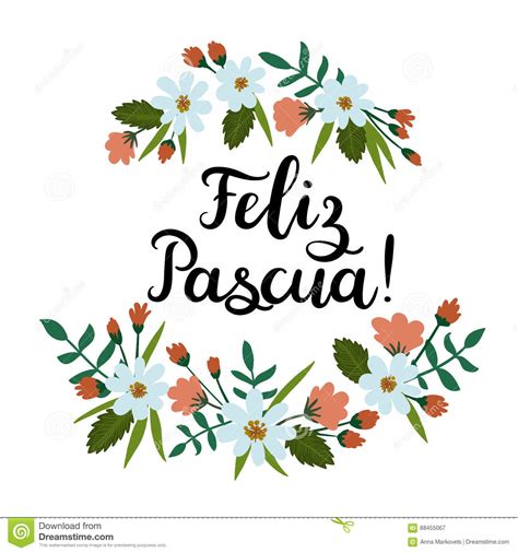 happy easter  spanish feliz pascua modern calligraphy greeting card