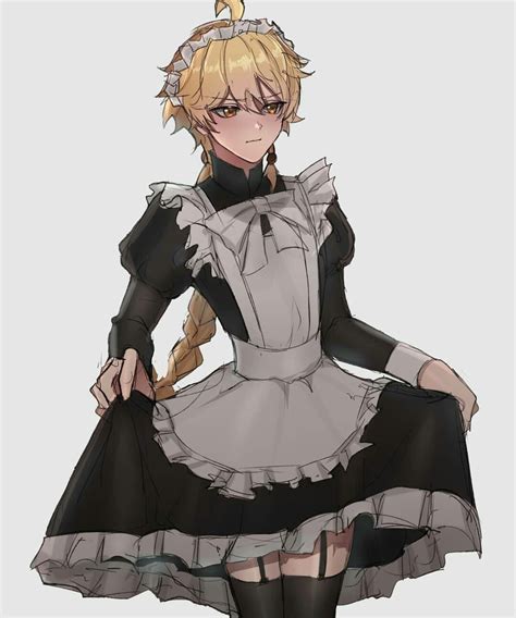 Aether In Maid Outfit Credit Ha Ze On Insta Maid Outfit Anime