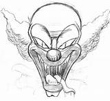 Clown Drawing Drawings Scary Evil Pencil Demon Killer Creepy Easy Face Clowns Jester Gangster Simple Sad Draw Sketch Cool Getdrawings sketch template