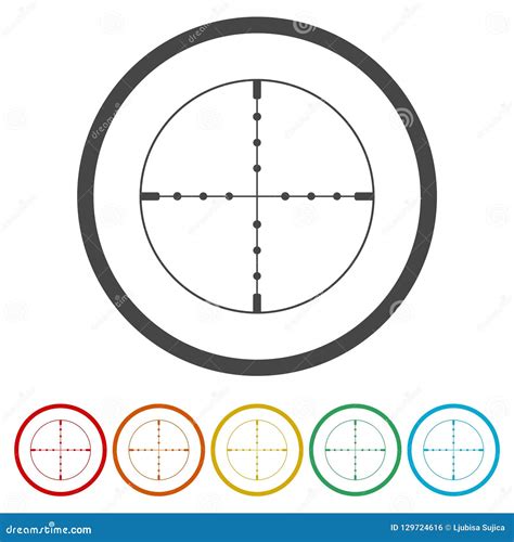 crosshair  dot  white stock vector illustration  aiming