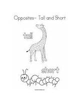 Coloring Tall Short Opposites Change Template sketch template
