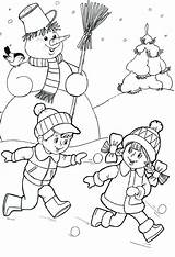 Winter Coloring Pages Sníh sketch template