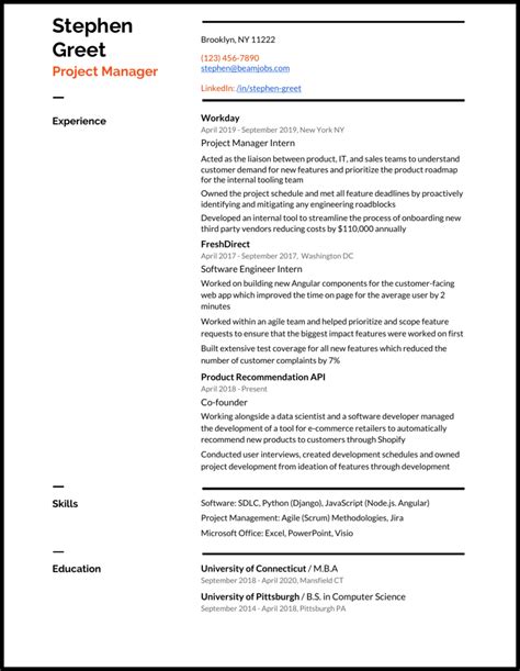 project manager resume examples   jobs