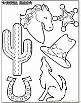 Western Printable Cowboy Coloring Far West Pages Tableau Choisir Un Theme sketch template