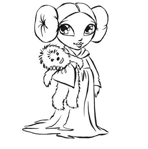 cute princess leia coloring page  printable coloring pages  kids