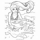 Barbie Surfing Merliah Dolphin Xcolorings 1200px sketch template
