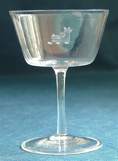 late victorian lead crystal pan champagne glass with