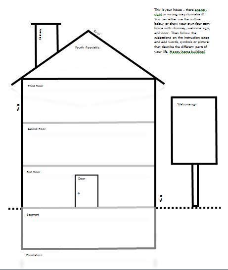 template  draw  house activity therapy worksheets art