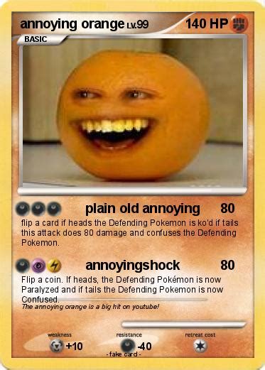 pokemon annoying orange   plain  annoying  pokemon card