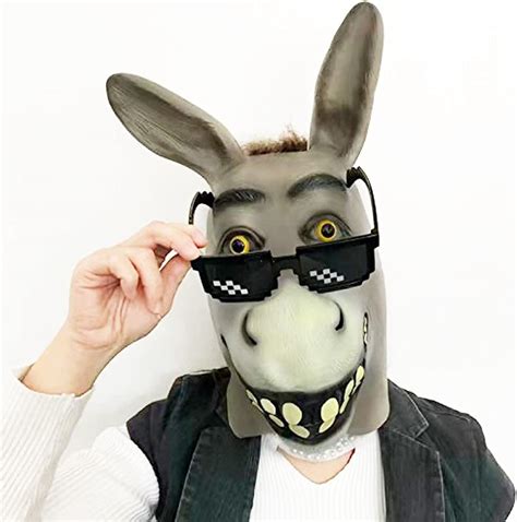 supremask shrek donkey head mask latex animal costume party cosplay