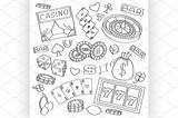 Casino Doodle Vector sketch template