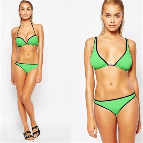 asos neon green color block bikini nwt bikinis color block bikini black bikini bottoms