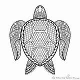 Coloring Pages Adult Turtle Sea Doodle Tribal Zentangle Drawn Hand Tattoo Mascot Ornamental Mehndi Ethnic Style Henna Patterned Animal Book sketch template