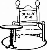 Chair Table Coloring Pages Furniture sketch template
