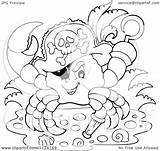 Pirate Crab Captain Peg Leg Hat Hook Visekart Hand Royalty Clipart Cartoon Vector Regarding Notes sketch template