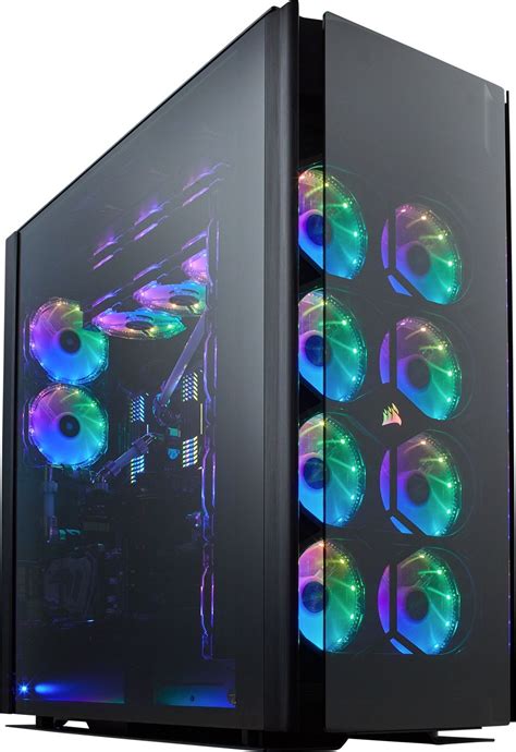 corsair obsidian  super tower case smoked tempered glass aluminum trim integrated