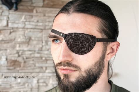 brown leather eye patch eyepatch adjustable eye patch etsy