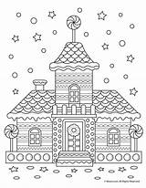 Gingerbread Coloring House Adult Pages Christmas Woojr Kids sketch template