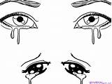 Eyes Draw Crying Step Drawing People Tutorial Anime Tears sketch template